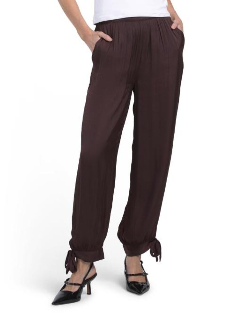 CAMILA COELHO Airflow Satin Tie Ankle Pants - Picture 1 of 4